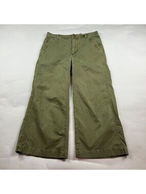 Madewell Olive Canvas Wide Leg Cropped Chino 26